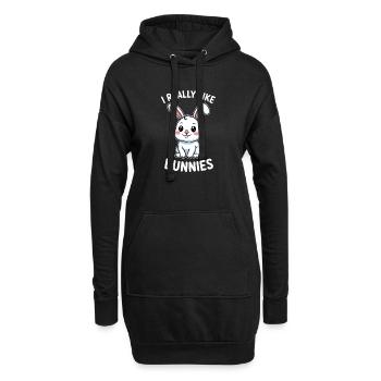 Hasen Spruch Kaninchen Lustiges Hasen Geschenk - Hoodie-Kleid - Schwarz - Vorne