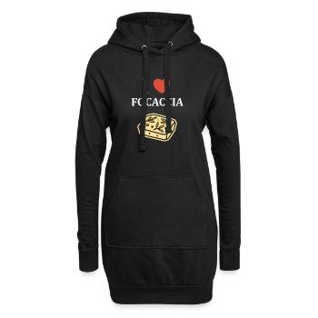 J adore focaccia illustration - Sweat-shirt à capuche long Femme - noir - Devant
