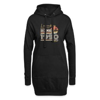 Cadeau 35e Anniversaire Décembre 1990 - Sweat-shirt à capuche long Femme - noir - Devant