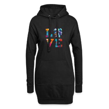 Chemise Poodle Love Dogs – Cute Poodle Lover - Sweat-shirt à capuche long Femme - noir - Devant