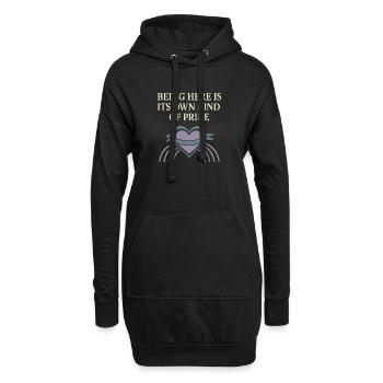 Groovy Pride Retro Égalité Queer Histoire - Sweat-shirt à capuche long Femme - noir - Devant