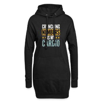 Crunching Numbers - Cardio Finanzhumor - Hoodie-Kleid - Schwarz - Vorne
