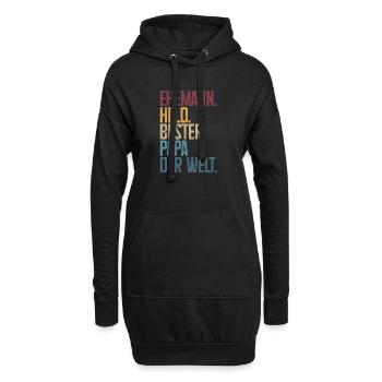 Mari Héros Meilleur Papa Au Monde Rétro - Sweat-shirt à capuche long Femme - noir - Devant