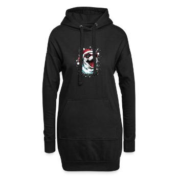 Robbe Tier Weihnachten Lustig - Hoodie-Kleid - Schwarz - Vorne