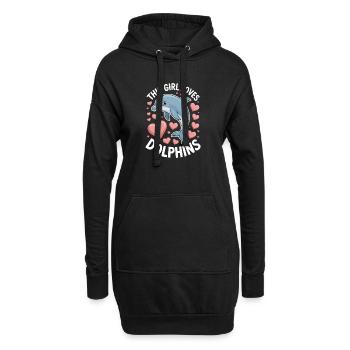 dauphin disant fille drôle dauphin cadeau - Sweat-shirt à capuche long Femme - noir - Devant
