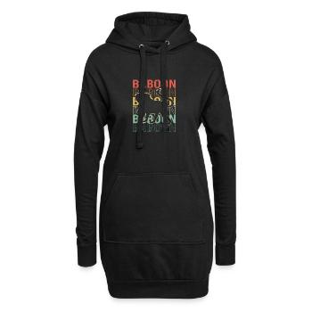 Baboon Pavian Primat Affe Affen - Hoodie-Kleid - Schwarz - Vorne