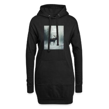 Wilder Winterelch - Hoodie-Kleid - Schwarz - Vorne