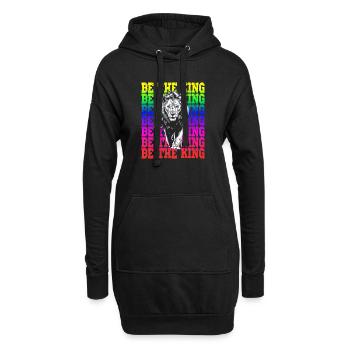 Be the King Motif Lion Arc-en-ciel Animal fort - Sweat-shirt à capuche long Femme - noir - Devant