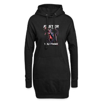 Plus rapide que vous ne le pensez Dinosaur Velociraptor - Sweat-shirt à capuche long Femme - noir - Devant