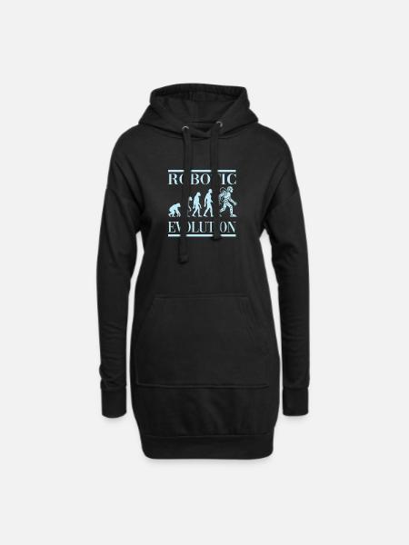 Roboter Evolution Fortschritt Mensch Zukunft - Hoodie-Kleid - Schwarz