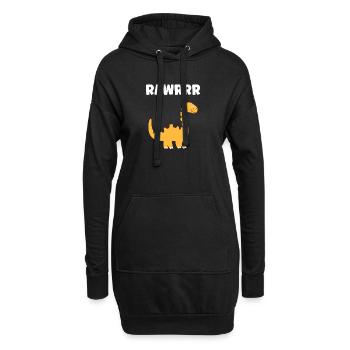 Niedlicher kleiner Dinosaurier - Hoodie-Kleid - Schwarz - Vorne