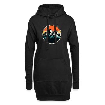 Wandern Wanderer Bergsteiger Geschenk - Hoodie-Kleid - Schwarz - Vorne