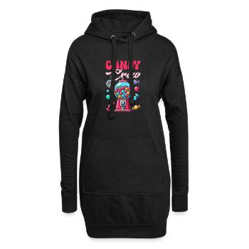 Candy Crew Deko Süßigkeitenliebhaber Naschkatze - Hoodie-Kleid - Schwarz - Vorne