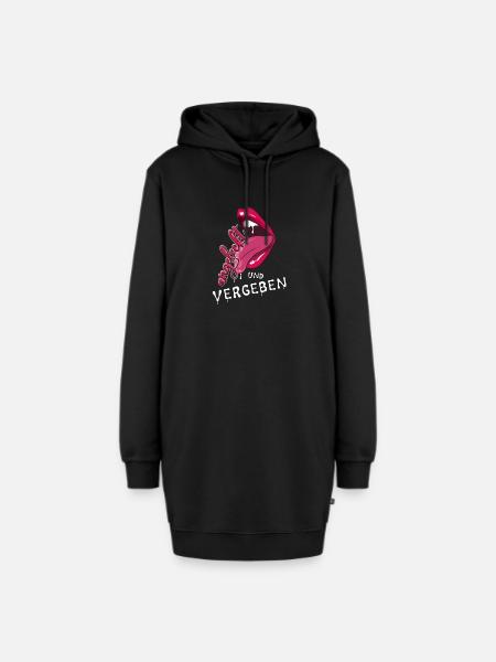 Verliebt - Hoodie-Kleid - Schwarz