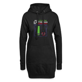 Mon ratio K/D est meilleur que celui de mon joueur de la vie sociale - Sweat-shirt à capuche long Femme - noir - Devant