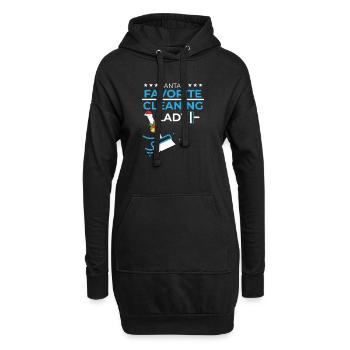 La femme de ménage préférée du Père Noël - Sweat-shirt à capuche long Femme - noir - Devant