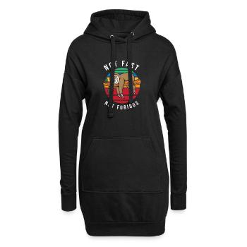lustiges Faultier not fast not furious - Hoodie-Kleid - Schwarz - Vorne