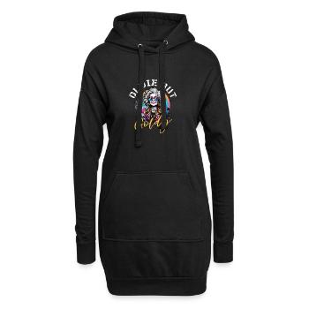 Oldie But Goldy Stark Und Stilvoll - Hoodie-Kleid - Schwarz - Vorne