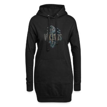 Odin-Crow-Viking-Sword-Nordic - Hoodie-Kleid - Schwarz - Vorne