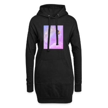 Rêve grand, petite étoile | Design magique de la Lune et de la Fille - Sweat-shirt à capuche long Femme - noir - Devant