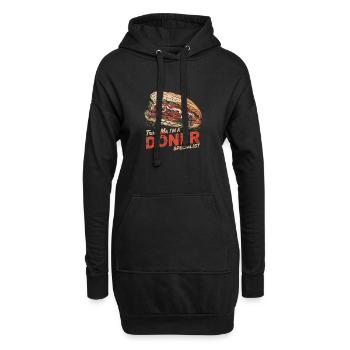 Doner Kebab Humour - Sweat-shirt à capuche long Femme - noir - Devant
