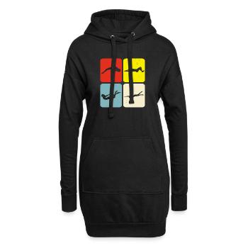 Schwimmen Wassersport Schwimmer Geschenke - Hoodie-Kleid - Schwarz - Vorne