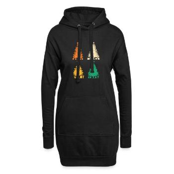 Weihnachtsmann Weihnachtsbaum Weihnachten - Hoodie-Kleid - Schwarz - Vorne
