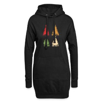 Weihnachtsmann Weihnachtsbaum Weihnachten - Hoodie-Kleid - Schwarz - Vorne