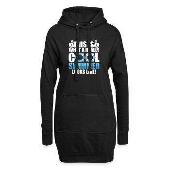 Schwimmen Wassersport Schwimmer Geschenke - Hoodie-Kleid - Schwarz - Vorne