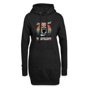 Funny Raccoon - Hoodie-Kleid - Schwarz - Vorne