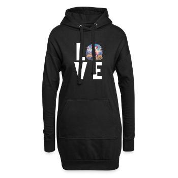 Schweine Schwein - Hoodie-Kleid - Schwarz - Vorne