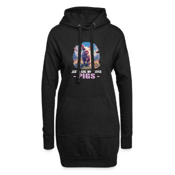 Cochon Cochon - Sweat-shirt à capuche long Femme - noir - Devant