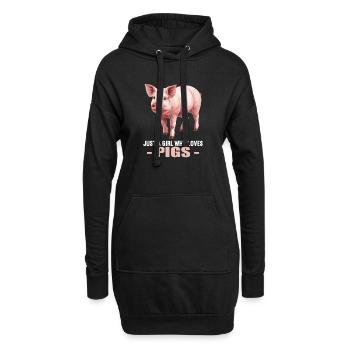 Cochon Cochon - Sweat-shirt à capuche long Femme - noir - Devant