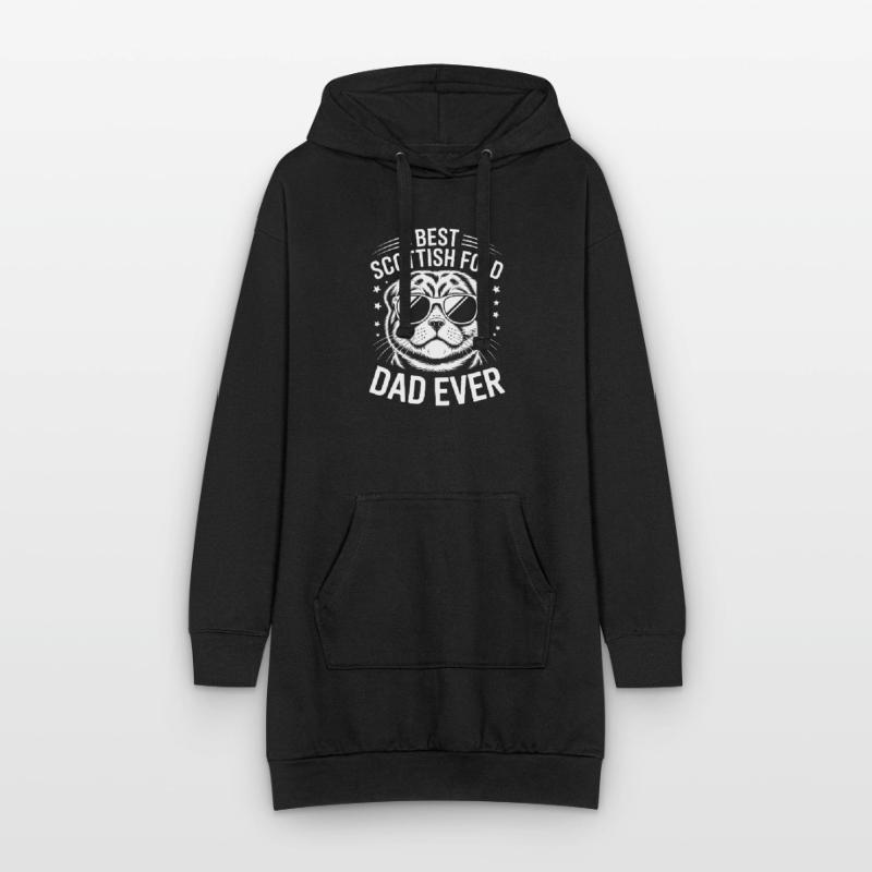 Cadeau Fold écossais Chats pliants écossais Sweat-shirt à capuche long Femme