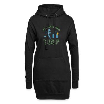 Laufende Mama, Papa, Joggende Eltern - Hoodie-Kleid - Schwarz - Vorne