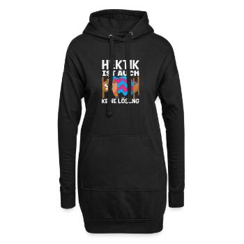 Lustiges Faultier Keine Motivation Spruch - Hoodie-Kleid - Schwarz - Vorne