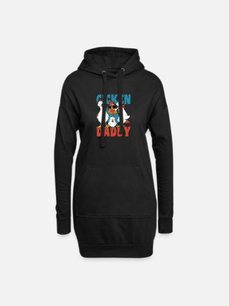 Chicken Daddy lustiges Hühner Landwirt - Hoodie-Kleid - Schwarz