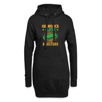 Funny Harmonica Player Master Harmonica - Hoodie-Kleid - Schwarz - Vorne
