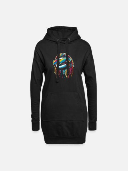 Faultier Faultierkunst Fauler Faultierfan - Hoodie-Kleid - Schwarz