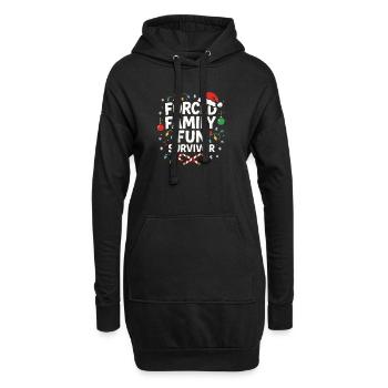 Forced Family Fun Survivor Weihnachten Xmas Humor - Hoodie-Kleid - Schwarz - Vorne