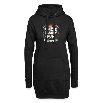 Forced Family Fun Survivor Weihnachten Xmas Humor - Hoodie-Kleid - Schwarz - Vorne