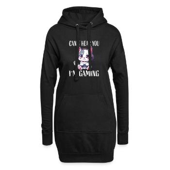 Gaming Cat Headphones - Hoodie Dress - black - Front