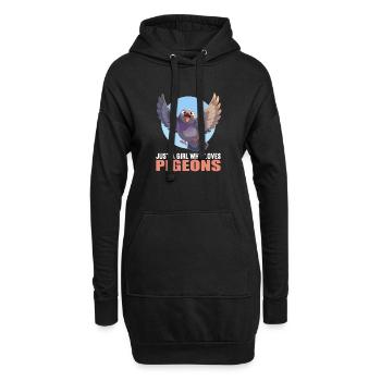 Tauben Taube - Hoodie-Kleid - Schwarz - Vorne