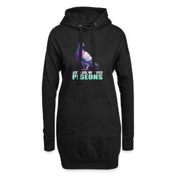 Tauben Taube - Hoodie-Kleid - Schwarz - Vorne