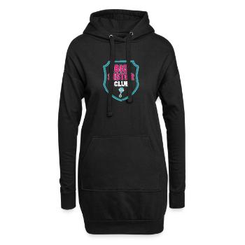 Großes Schwester Club Schild - Hoodie-Kleid - Schwarz - Vorne