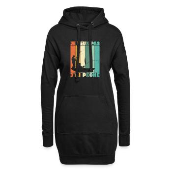 Je Peux Pas J'ai Pêche - Sweat-shirt à capuche long Femme - noir - Devant