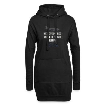 Nachtschichtrampe Des Bodenpersonals Am - Hoodie-Kleid - Schwarz - Vorne