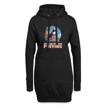 Puffin Papageientaucher - Hoodie-Kleid - Schwarz - Vorne