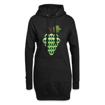 Crânes de raisins - Sweat-shirt à capuche long Femme - noir - Devant