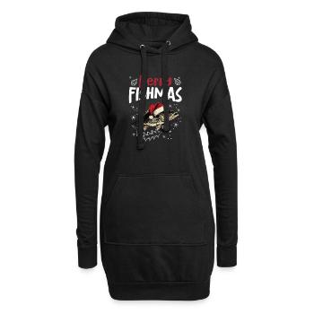 Joyeux Fishmas Motif de Noël Poisson Drôle - Sweat-shirt à capuche long Femme - noir - Devant